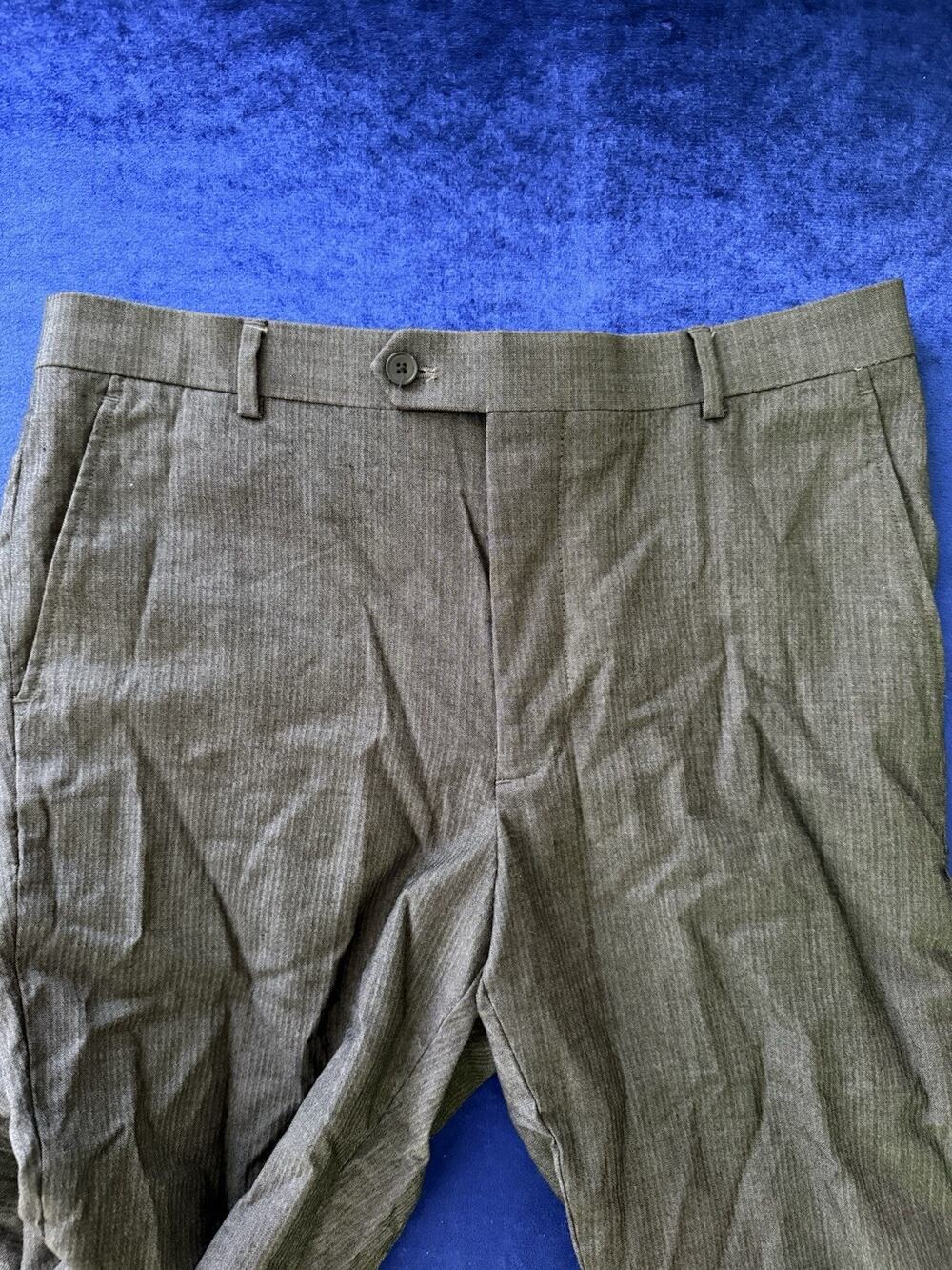 AWEARNESS Kenneth Cole Wool Blend Dress Pants Trousers Brown Gray 34x32